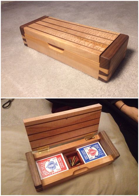 Diy Crib Board, Diy Cribbage Board, Cribbage Table, Unique Cribbage Board, Crib Board, Custom Cribbage Board, Wooden Objects, Diy Crib, Box Maker