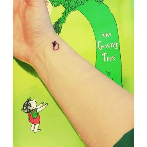 The Giving Tree Tattoo Ideas, Giving Tree Tattoo, Tattoos Inspired By Books, Giving Tree Tattoos, Literary Tattoo, Neat Tattoos, Party Tattoo, Science Tattoos, Tattoo Family