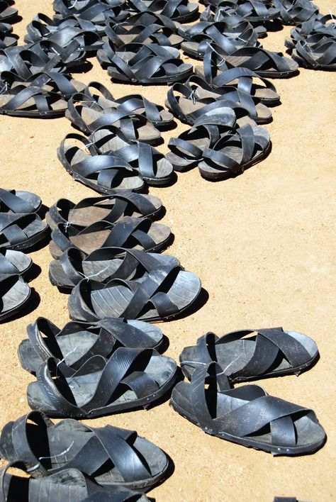 Would You Wear Flip Flops Made from Old Tires? Here's Why You Should | Condé Nast Traveler Recycled Tires, Tire Craft, Shower Shoes, Dolls Diy, Tyres Recycle, Old Tires, Used Tires, Beaded Sandals, Maasai