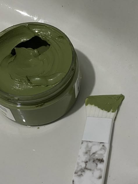 Matcha Face Mask, Self Care Habits, Green Tea Face Mask, Habits To Start, Face Mask Aesthetic, Korean Face Mask, Green Skincare, Mask Aesthetic, Dead Sea Mud