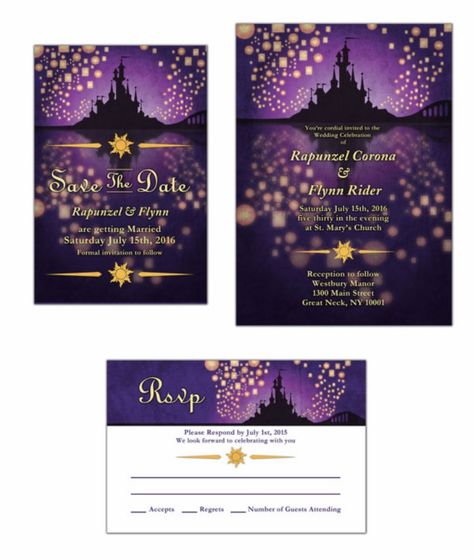 Tangled Save the Dates and Invites Tangled Inspired Wedding, Rapunzel Wedding, Tangled Wedding, Save The Date Rsvp, Disney Princess Wedding, Tangled Birthday, Disney Inspired Wedding, Tangled Party, Beau Film