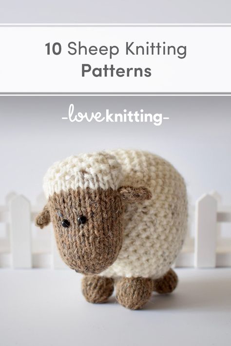 Obsessed with sheep? Here are 10 sheep themed knitting patterns to make - toys, sweaters and more | Downloadable from loveknitting.com Knitted Sheep, Sheep Knitting Pattern, Mittens Knitting, Easy Knitting Projects, Animal Knitting Patterns, Knitting Patterns Toys, Pattern Knitting, Dress Tutorials, Knitted Animals