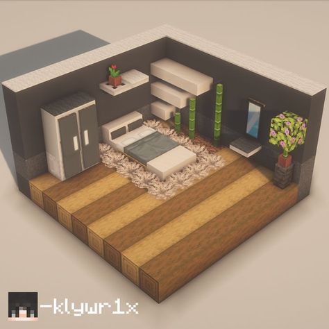 Minecraft Houses Interior Bedrooms, Bedroom Designs Minecraft, Minecraft Bedroom Ideas Modern, Minecraft Houses Bedrooms, Bedroom In Minecraft Ideas, Bedroom Minecraft Ideas Aesthetic, Minecraft House Bedroom, Bedroom Ideas For Minecraft, Minecraft Decor Ideas Interior Design Bedroom