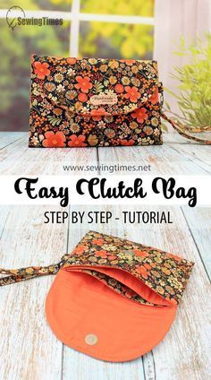 Free Clutch Sewing Pattern, Small Clutch Purse Pattern, Purse Tutorial Sewing, Sewing Cross Body Bag, Crossbody Bag Pattern Free Sewing, Sewing Small Bags, Cross Body Bag Pattern Free Sewing, Sew Sling Bag, Small Bag Patterns To Sew