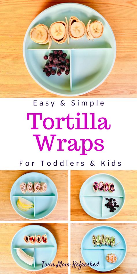 Tortilla Toddler Lunch Ideas - Twin Mom Refreshed Lunch Ideas With Tortillas, Ideas With Tortillas, Picky Kids Meals, Toddler Lunch Ideas, Easy Toddler Lunches, Wraps Recipes Easy, Toddler Snack, Toddler Lunch, Easy Toddler Meals