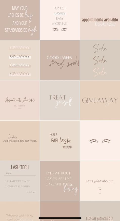 Pin by Sina Mannherz on beauty bar in 2022 | Lash quotes, Lashes, Instagram template Lash Instagram Theme Layout, Neutral Lash Aesthetic, Models Wanted Instagram Post, Lash Page Aesthetic, Quotes Lashes, Lash Extensions Quotes, Lash Tech Instagram, Esthetician Marketing, Lash Quotes