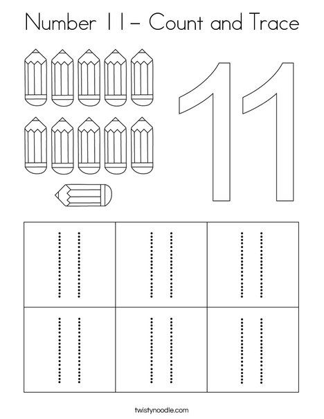 Number 11- Count and Trace Coloring Page - Twisty Noodle Number 11 And 12 Worksheets, Number 11 Tracing Worksheet, Numbers Coloring Pages 11-20, Numbers 11 20 Worksheets Preschool, Number 11 Activities For Preschool, Number 11 Worksheets For Preschool, Number 11 Worksheet, 11 Worksheet, 11 Number