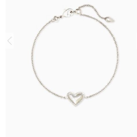 Nwt Kendra Scott Ari Silver Heart Chain Bracelet. 7.5 Length Kendra Scott Jewelry Silver, Heart Chain Bracelet, Kendra Scott Silver, Kendra Scott Bracelet, Brass Cuff Bracelet, Chain Heart, Brass Cuff, Bangle Bracelet Set, Heart Chain