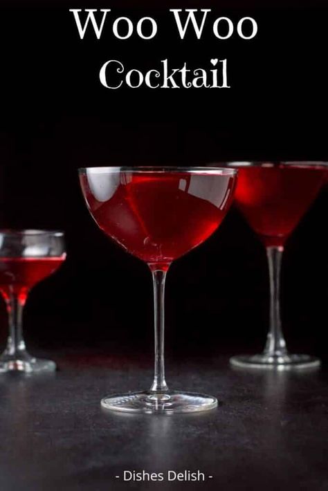 Woowoo Cocktail Recipe, Woowoo Cocktail, Woo Woo Cocktail, Valentine Cocktails, Recipe For Teens, Woo Woo, Peach Schnapps, Red Cocktail, Martini Recipes