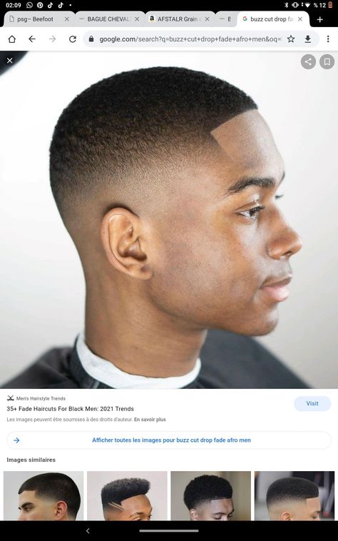 Brush Cut For Men Black, Tapered Haircut Black, Afro Haircuts, Black Hair Fade, Afro Hair Fade, Taper Fade Short Hair, Black Men Haircut, Boy Haircuts Short, Drop Fade Haircut