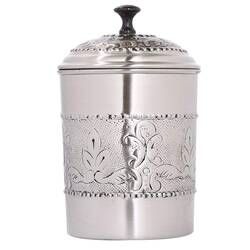 Williston Forge 3 Piece Kitchen Canister Set & Reviews | Wayfair 3 Piece Kitchen Canister Set, Pewter Embossing, Flour Canister, Vintage Canister Sets, Kitchen Storage Canisters, Jars For Sale, Cake Stand Set, Kitchen Canister Set, Vintage Canisters