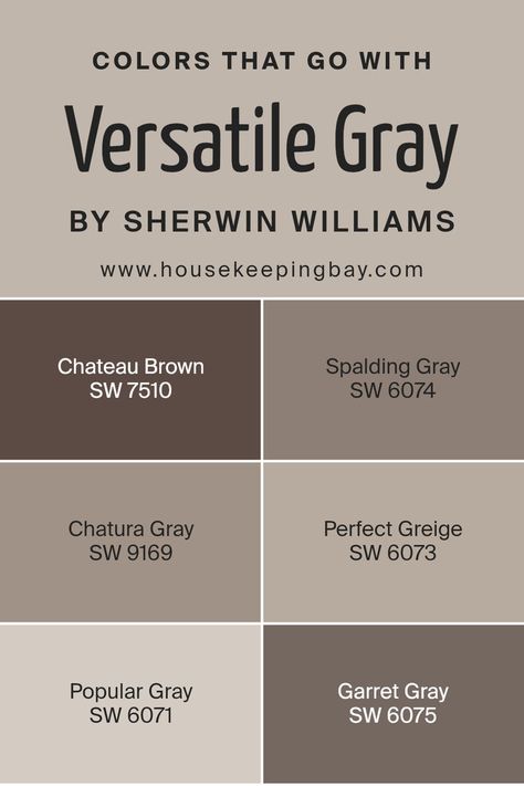 Colors that Go With Versatile Gray SW 6072 by Sherwin Williams Repose Gray Sherwin Williams Living Room, Garret Gray, Sherwin Williams Greige, Spalding Gray, Perfect Greige, Repose Gray Sherwin Williams, Sherwin Williams Gray, Versatile Gray, Trim Colors