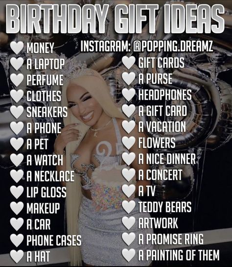 Baddie Gift Ideas, Christmas List Ideas Teenage Girl Black, Baddie Christmas List, 18th Birthday Ideas Things To Do On Your, Baddie Birthday Ideas, Birthday List For Teenagers, 19th Birthday Gift Ideas, Christmas List Ideas Teenage Girl, Baddie Christmas