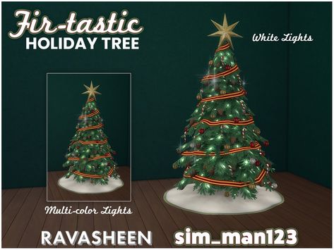 The Sims Resource - Fir-tastic Holiday Tree Sims4 Cc Christmas Decor, Sims 4 Cc Christmas Decorations, Sims 4 Christmas Cc Decor Patreon, Sims 4 Christmas Cc Decor, Sims 4 Christmas Tree, Living Room Sims 4, Christmas Tree Star, Cc Sims, Tree Free