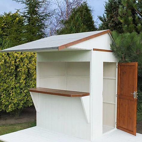 Garden Storage Diy, Diy Garden Bar, Shiplap Cladding, Small Coffee Shop, Small Cafe Design, Bar Garden, Cafe Shop Design, Small Cafe, Kiosk Design