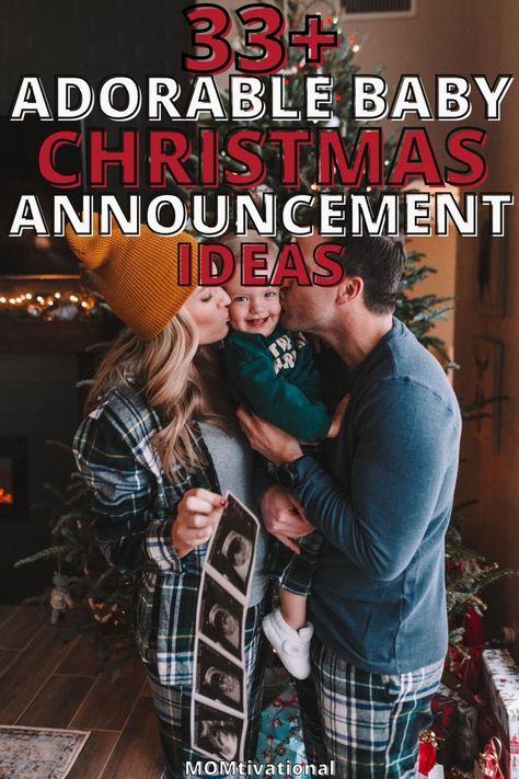 I LOVE these baby christmas announcement ideas! If you want to have a cute and creative christmas pregnancy announcement, we've got it here! These adorable baby announcments are great whether it's your first, 2nd, or 3rd baby Baby Christmas Announcement, Christmas Pregnancy Announcement Photos, Im Pregnant Announcement, Winter Baby Announcement, Christmas Pregnancy Announcement Ideas, December Baby Announcement, Christmas Baby Reveal, Winter Pregnancy Announcement, Baby Reveal Photos