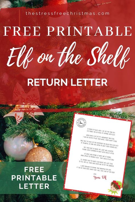 Elf On The Shelf Return, Elf Letters Printable, Printable Elf On The Shelf, Christmas Lesson, Elf Letters, Awesome Elf On The Shelf Ideas, Free Printable Letters, Welcome Letters, Christmas Planning