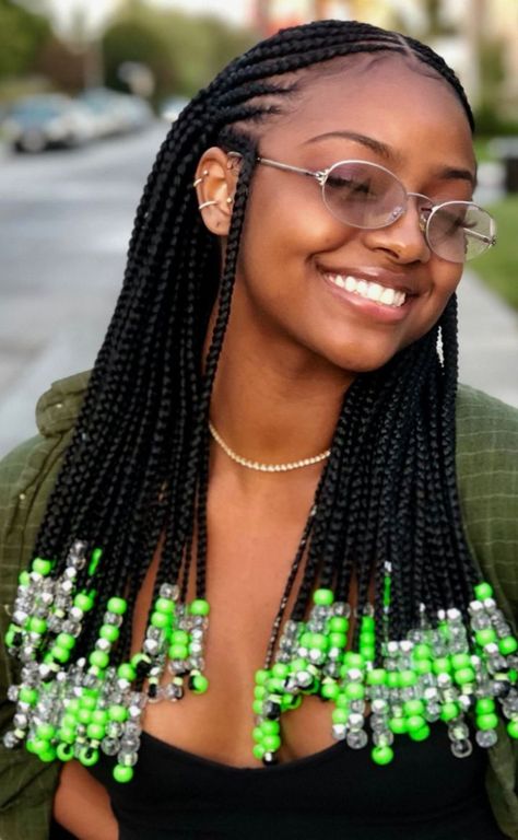 Stunning beaded braids hairstyles styles you should consider. - Stylish Naija Cornrow Braid With Beads, Black Girls Hairstyles With Beads, Rainbow Beads Hair Braids, Teen Braids Hairstyles, Beaded Braids Hairstyles, Bead Braids Hairstyles, Beaded Braids, Carrot Hairstyles, School Braids