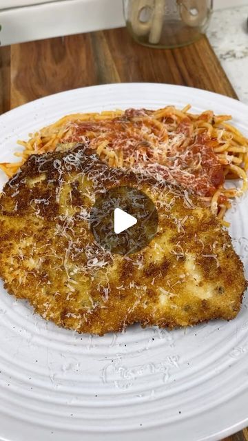 Kirk Muenzenberger on Instagram: "Crusted Chicken Romano (Attempt at Cheesecake Factory Dish) After I did my first Cheesecake Factory copycat, a lot of you reached out and requested this one. And I get it, it’s sooo good. Hope you like it! Let me know what else you want to see!! Tools: 🍳- @victoriacookware 🔪- @mercerculinarytools Ingredients: 3 Chicken Breast, halved S&P to taste 1/2C Flour 2 eggs + 1T Water 1C Panko 1C Romano 1/3C Parmesan Olive Oil Spaghetti Pasta Sauce 1/3C Cream Slice your chicken breasts in half, cover in wrap, and pound nice and thin. Season both sides with salt and pepper. Grate your cheeses and add to the Panko. In another bowl whisk the eggs and water. Dip chicken in the flour, then egg, then Panko mix. Set aside. Fill your pan to about 1/4” deep of oil. Add Olive Oil Spaghetti, Crusted Chicken Romano, Chicken Romano, Cheesecake Factory Copycat, Crusted Chicken, Cheesecake Factory, Spaghetti Pasta, I Get It, 2 Eggs