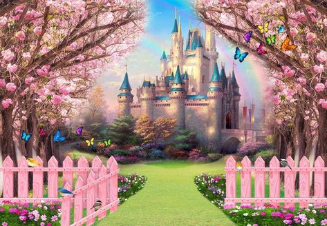 Disney Castle Drawing, Birthday Tarpaulin Design, Castle Drawing, Studio Backdrops Backgrounds, Baby Milestones Pictures, Princess Theme Birthday, Garden Backdrops, Pink Castle, Studio Backdrops