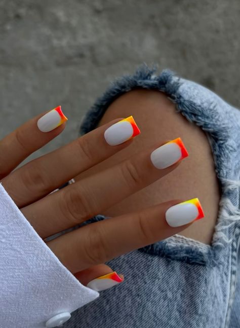 Neon And White Nails Designs, Neon And White Nails, White Nail Designs, Nails Designs, White Nails, Gel Nails, Nail Designs, Nail Art, Neon