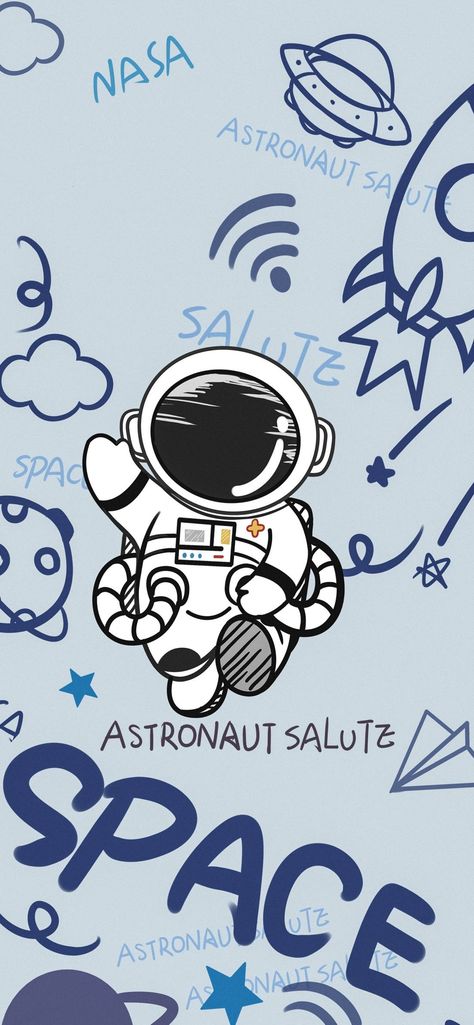 Cute Astronaut Wallpaper, Astronaut On Moon, Nasa Wallpaper, Astronaut Cartoon, Planet Colors, Iphone Wallpaper Cat, Space Drawings, Astronaut Wallpaper, Space Phone Wallpaper