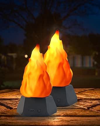 ARTISTMART Fake Fire Lamp, LED Rechargeable Travel Night Light with Flickering Cozy Lighting,3-Mode Flame Fireplace Candles for Apartment Patio Decor Outdoor Camping Decorations-2 Pack… Fire Lamp, Fireplace Candles, Camping Decorations, Fake Fire, Travel Night, Cozy Lighting, Candles In Fireplace, Apartment Patio, Apartment Patio Decor