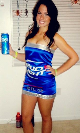 Bud Light Halloween Costume~ This is a cute outfit for a party id wear it lol Bud Light Costume, Women Drinking Beer, Light Costume, Women Drinking, Best Halloween Costumes Ever, Light Halloween, Beer Girl, Bud Light, Party Halloween