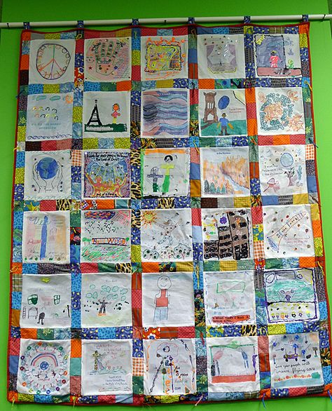 Classroom Quilt, Kindness Quilt, Class Quilt, Library Quilt, Story Words, Memory Artwork, Making Blankets, Teaching Tolerance, Prayer Blanket