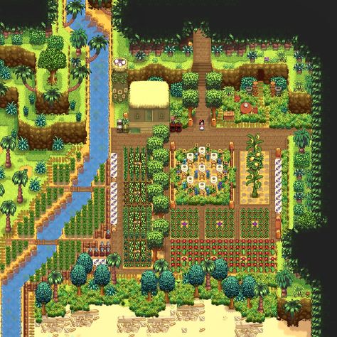 Ginger Island Layout Stardew Valley, Island House Stardew Valley, Stardew Valley Ginger Island Farmhouse, Ginger Island House Design, Stardew Valley Island Farm Layout, Stardew Island Home, Ginger Island Stardew Valley, Stardew Valley Island Farm, Stardew Ginger Island Farm