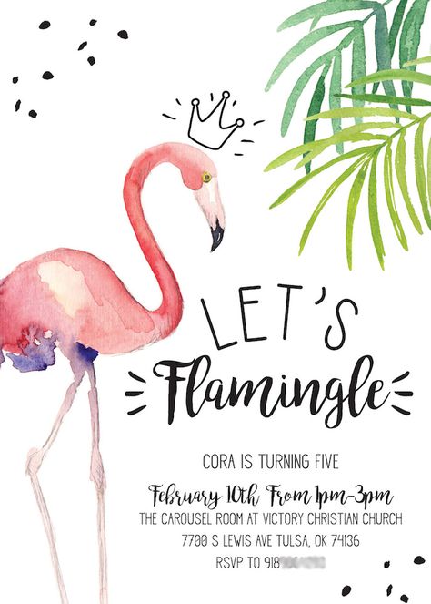 Pink Flamingo Birthday Party, Flamingo Party Invitation, Flamingo Cookies, Flamingo Birthday Party Invitations, Lets Flamingle, Flamingo Bachelorette Party, Pink Flamingo Birthday, Flamingle Party, Birthday Party Invitations Free