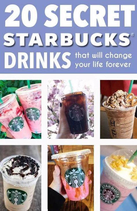 20 Secret Starbucks Menu Drinks That Will Change Your Life. #starbucks #secertdrinks #drink Starbucks Menu Drinks, Nutella Drink, Butterbeer Frappuccino, Healthy Starbucks Drinks, Secret Starbucks Drinks, Drink Poster, Starbucks Secret Menu Drinks, Starbucks Menu, Healthy Starbucks