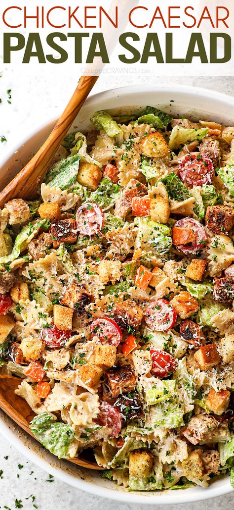 Cessation Pasta Salad, Bagged Salad Recipes, What To Take To Potluck Parties, Pasta Salad With Lettuce Recipes, Lettuce And Pasta Salad Recipes, Salad Recipes With Pasta And Lettuce, Pasta Salad For Potluck, Big Salad For Party, Pasta Salad Recipes With Lettuce