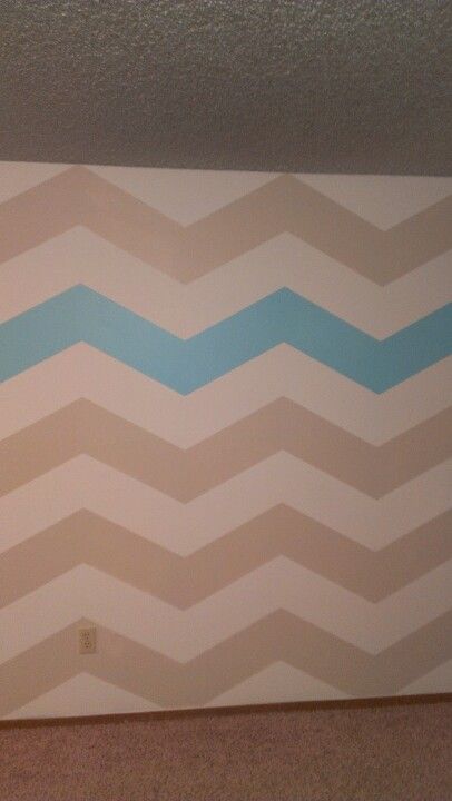 Chevron wall - love the one different stripe! Chevron Wall, Carb Meals, Pop Of Color, My Sister, Girls Bedroom, Bathroom Ideas, Bedroom Ideas, Things To Think About, The One