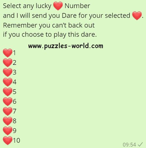 Whatsapp Forum Dare game Choose A Number, Choose Game, Choose One Number Game, Whatsapp Games, Whatsapp Status Games, Choose A Number Questions Game, Dare Game Questions, Whatsapp Chat With Girlfriend In English, Whatsapp Dare Games With Answers For Friends