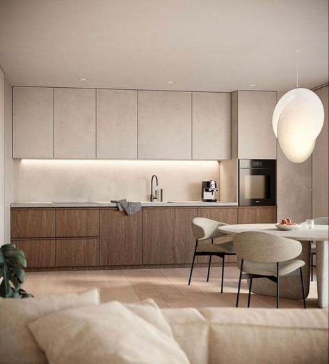 Minimal Kitchen Design, Modern Minimalist Kitchen, Minimalist Kitchen Design, 아파트 인테리어, House Design Kitchen, Kitchen Design Decor, Kitchen Room Design, Kitchen Inspiration Design, Kitchen Furniture Design