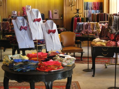 Inside the Charvet store │ Courtesy of Charvet Best Clothing Stores, Women's Suits, Best Clothing, Margaret Howell, Suit Shirts, Clothing Stores, Men's Shirts, Gq, Suits For Women