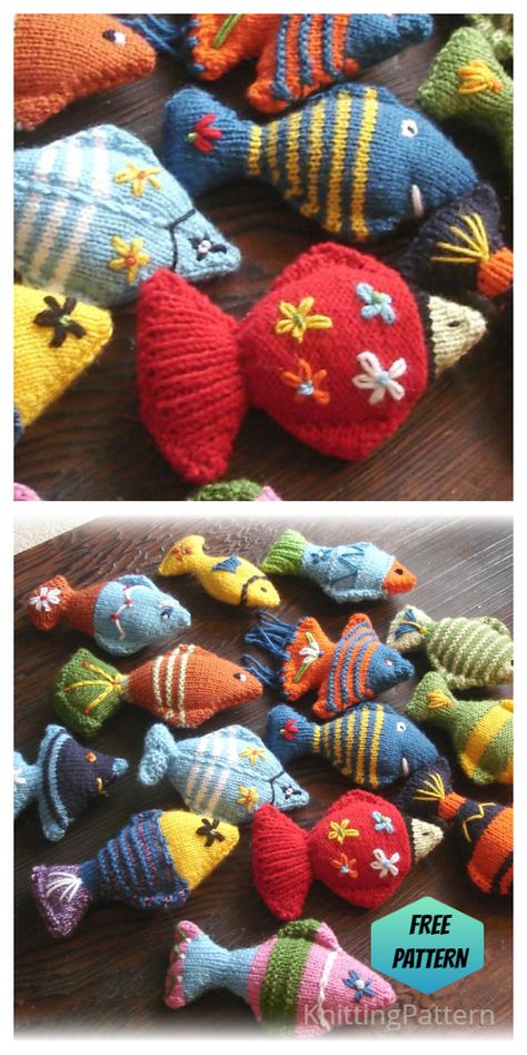 6 Knit Toy Fish Free Knitting Patterns - Knitting Pattern Knitting Patterns Free Toys, Knitted Dog Toys Free Pattern, Knitting Patterns Animals, Knit Toys Free Pattern, Free Knitted Toy Patterns, Knit Stuffed Animals Patterns Free, Knitted Toy Patterns, Knitted Animals Free Patterns, Knit Animal Patterns Free