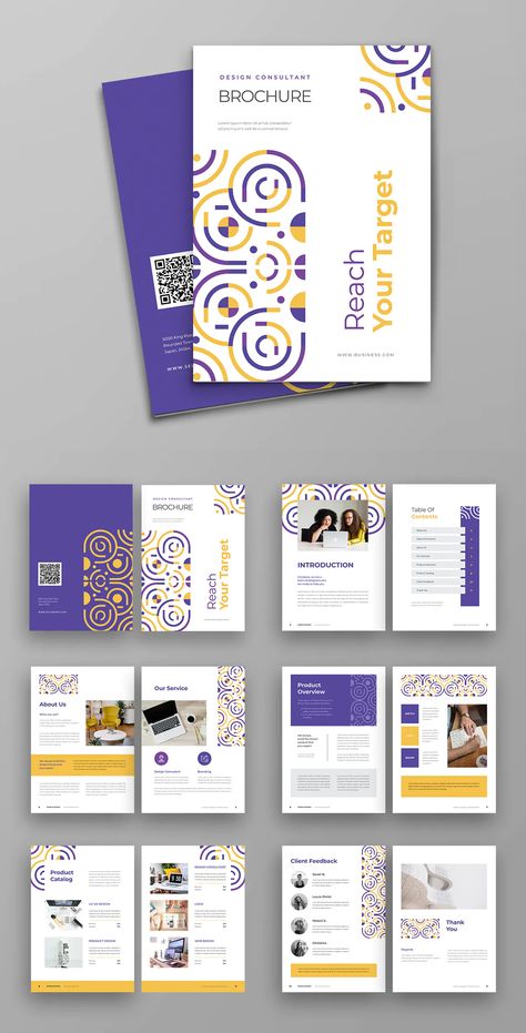 Modern Brochure Template EPS, INDD - 12 custom pages Creative Layouts Design, Brand Brochure Layout, Brochure Flyer Design, Conference Brochure Design, Conference Booklet Design, Modern Brochure Design Creative, Booklet Design Inspiration, Brochure Design Creative Graphics, Brand Brochure Design