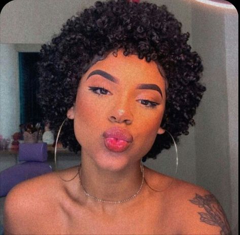 Big Chops For Curly Hair, Short Curly Fro Black Women, Short Curly Afro Natural Hair, Big Chop Curly Hair, Short 4b Hair, Mini Afro, Long Hairstyle Ideas, Short Curly Afro, Cabello Afro Natural