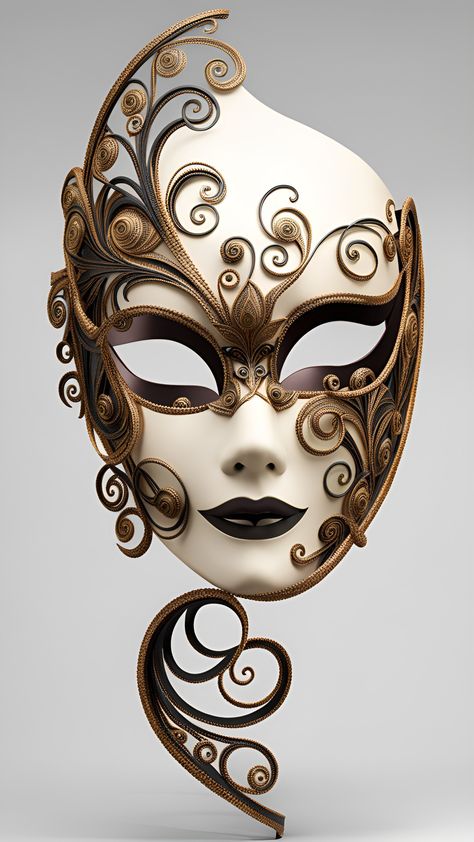 Porcelain Mask Fantasy Art, Mask Painting Ideas Design, Full Face Mask Design Ideas, Mascaras Aesthetic, Venetian Mask Tattoo, Venetian Masks Art, Masks Venetian, Masquerade Aesthetic, Mask Venice