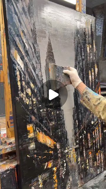 Paul Kenton on Instagram: "Lots of movement in this one. #art #painting #newyork #nyc #painter #paint #fyp #artist" Paul Kenton, City Scape Painting, City Artwork, Acrylic Art Projects, Abstract City, Cityscape Art, Cityscape Painting, Diy Canvas Art, Diy Canvas