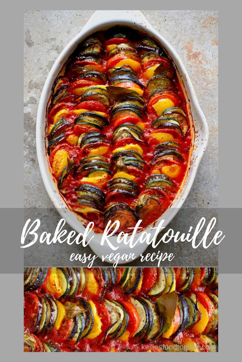 Baked Ratatouille Tian - food to glow Baked Ratatouille Recipe, Baked Ratatouille, Easy Ratatouille Recipes, Ratatouille Disney, Ratatouille Recipe, Healthy Vegan Dinner, Healthy Family Meals, Vegetarian Recipes Dinner, Easy Healthy Dinners