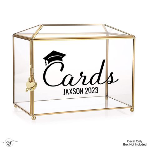 Cute Card Boxes For Graduation, Grad Party Diy, Graduation Gift Table, Graduation Card Box, Graduation Card Boxes, College Grad Gifts, Athlete Gifts, Senior Year Of High School, Grad Party Decorations