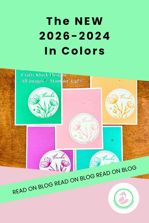 Stampin' Up! introduced the new 2024-2026 In Colors at OnStage!  Come check out the new colors and pick out your new favorite! Stampin Up 2024-2025 In Colors, 2024-2026 In Colors, Su 2024-2026 In Colors, Stampin Up In Color 2024-2026, Stampin Up 2024-2026 In Colors, New Stampin Up 2024, Stampin Up 2024-2025 Cards, Stampin Up Spotlight On Nature, Stampin Up 2024-2025 Catalog