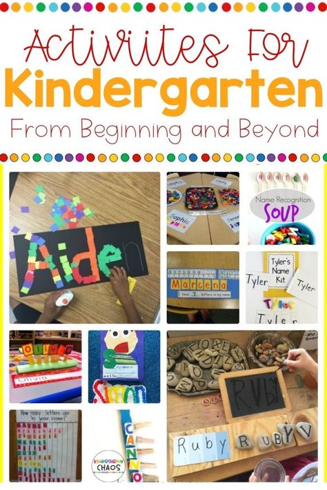 Beginning Of School Activities, Kindergarten Name Activities, First Week Of Kindergarten, Name Writing Activities, Kindergarten Names, Beginning Of Kindergarten, Kindergarten Math Games, First Day Activities, Literacy Centers Kindergarten