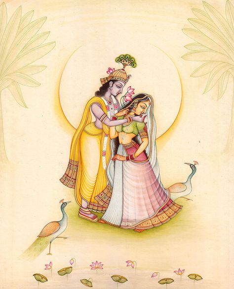 radha krishna paintings Yoga Wisdom, Rajasthani Painting, Soul Work, Pichwai Paintings, Radha Krishna Wallpaper, Indian Painting, Vedic Art, Free Bird, Zen Meditation