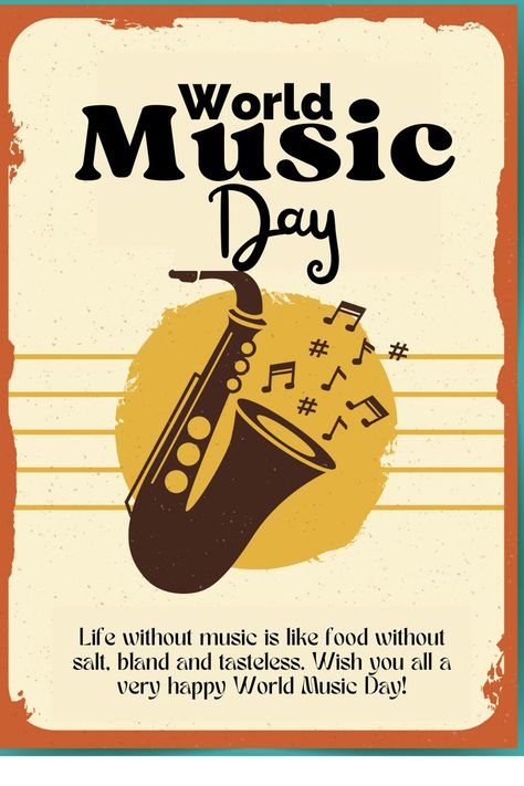 Happy World Music Day ! World Music Day Poster Design, World Music Day Creative Ads, World Music Day Quotes, World Music Day Poster, Happy World Music Day, Music Activity, World Music Day, Music Day, School Board Decoration