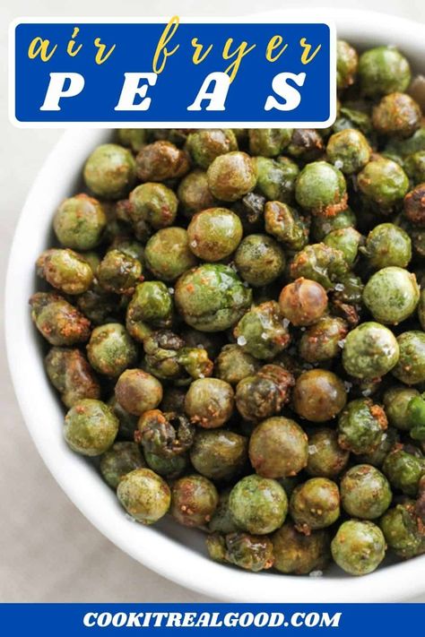 Crispy Peas Snack, Air Fried Peas, Roasted Green Peas, Canned Green Peas Recipes, Roasted Peas Oven, Tru Fruit Recipe, Air Fryer Peas, Recipes With Canned Peas, Puffed Beans Air Fryer