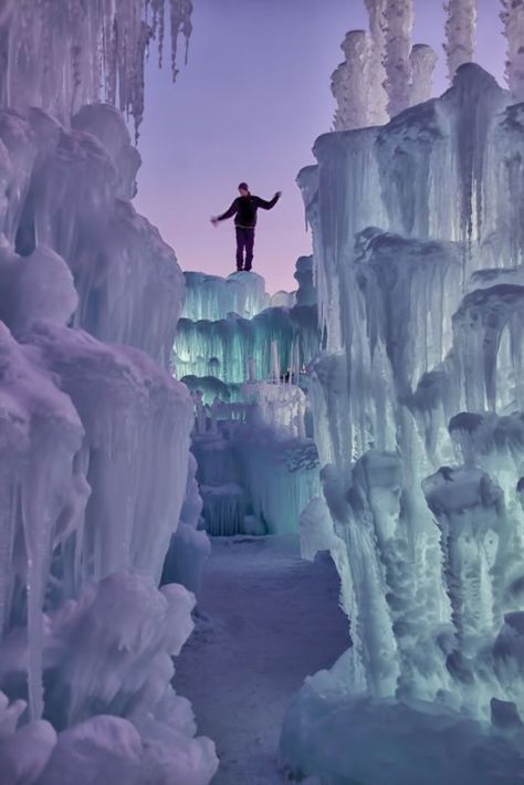 Ice Castle in Silverthorne, Colorado                                                                                                                                                      More Silverthorne Colorado, Ice Formations, Winter Vacations, Ice Castle, Explore Colorado, Winter Weekend, Ice Castles, Ice Climbing, Pikes Peak